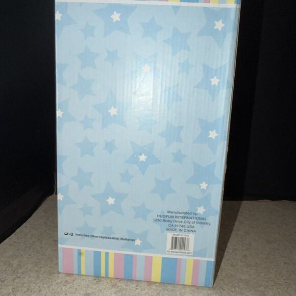 Vintage HUGFUN Blue Rattle Teddy Bear Plush 13” Stuffed Animal - Care Bear Style - Picture 5 of 5